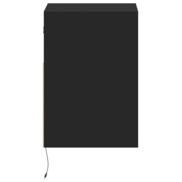 Comode TV de perete cu lumini LED, 2 buc., negru, 41x31x45 cm - Img 6