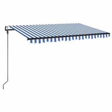 Copertină automată cu senzor vânt&LED, albastru/alb, 400x300 cm - Img 2