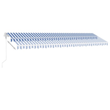 Copertină autonomă retractabilă automat albastru&alb 600x300 cm - Img 4