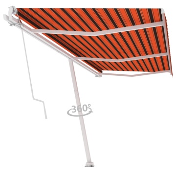 Copertină autonomă retractabilă automat oranj&maro 600x300 cm - Img 3