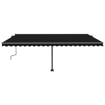 Copertină autonomă retractabilă manual, antracit, 500x300 cm - Img 4