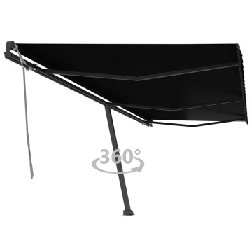 Copertină autonomă retractabilă manual, antracit, 600x300 cm - Img 1