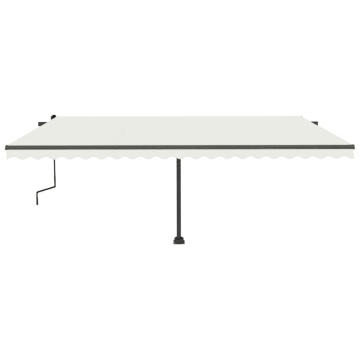 Copertină autonomă retractabilă manual, crem, 500x350 cm - Img 3