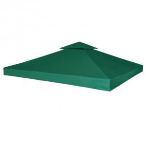 Copertină de rezervă acoperiș foișor, verde, 3x3 m, 310 g/m² - Img 1