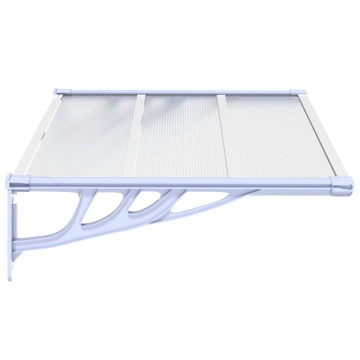 Copertină de ușă, gri și transparent, 122x90 cm, policarbonat - Img 4