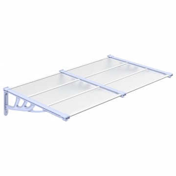 Copertină de ușă, gri și transparent, 152,5x90 cm, policarbonat - Img 2