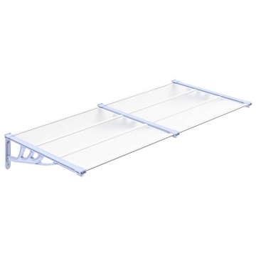 Copertină de ușă, gri și transparent, 199x90 cm, policarbonat - Img 2