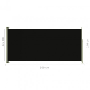 Copertină laterală retractabilă de terasă, negru, 140x300 cm - Img 7