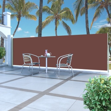 Copertină laterală retractabilă, maro, 160x500 cm - Img 1