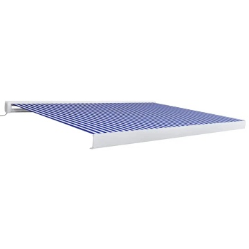 Copertină motorizată tip casetă, albastru și alb, 350 x 250 cm - Img 2
