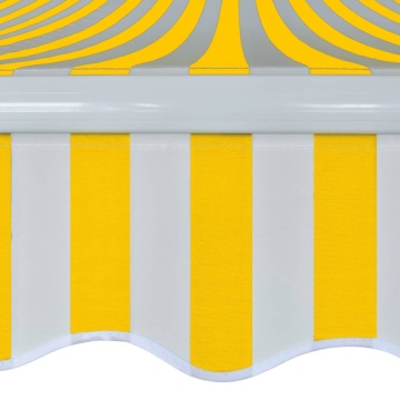 Copertină pliabilă, acționare manuală, 400 cm, galben/alb - Img 4
