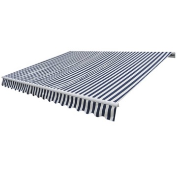 Copertină pliabilă cu acționare manuală, 300 cm, albastru/alb - Img 1
