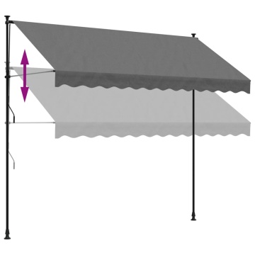 Copertină retractabilă, antracit, 300x150 cm, textil și oțel - Img 6