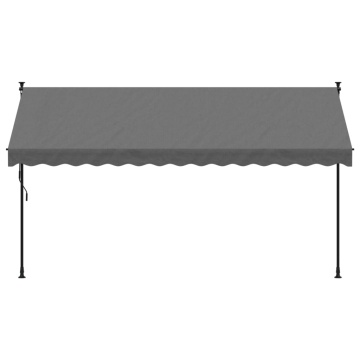 Copertină retractabilă, antracit, 350x150 cm, textil și oțel - Img 3