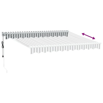 Copertină retractabilă antracit/alb, 3x2,5 m, textil/aluminiu - Img 8