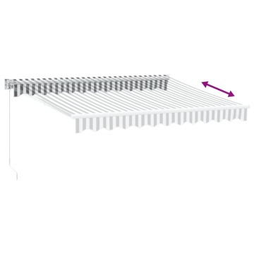 Copertină retractabilă antracit/alb, 3x2,5 m, textil/aluminiu - Img 8