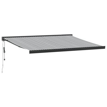 Copertină retractabilă antracit/alb, 4x3 m, textil/aluminiu - Img 2