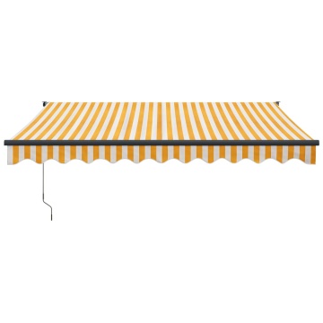 Copertină retractabilă automată, galben și alb, 3x2,5 m - Img 3