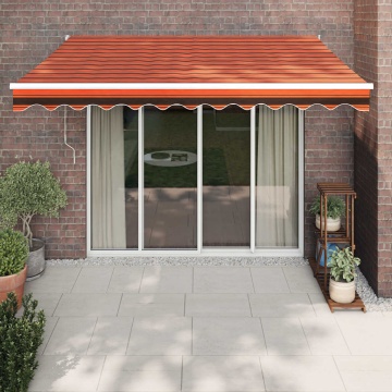 Copertină retractabilă automată, portocaliu și maro, 3x2,5 m - Img 1