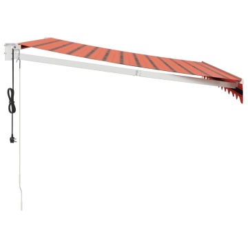 Copertină retractabilă automată, portocaliu și maro, 3x2,5 m - Img 4