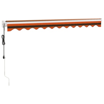 Copertină retractabilă automată, portocaliu și maro, 3x2,5 m - Img 5