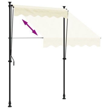 Copertină retractabilă, crem, 150x150 cm, țesătură și oțel - Img 5