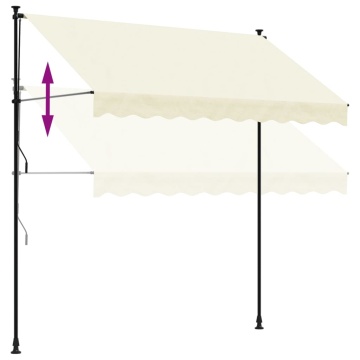 Copertină retractabilă, crem, 250x150 cm, țesătură și oțel - Img 6