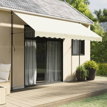 Copertină retractabilă, crem, 350x150 cm, țesătură și oțel - Img 1