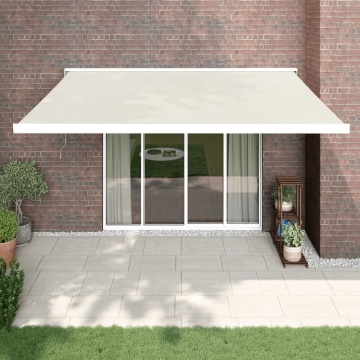 Copertină retractabilă, crem, 4x3 m, textil și aluminiu - Img 1