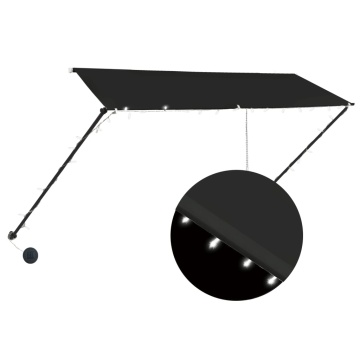 Copertină retractabilă cu LED, antracit, 300 x 150 cm - Img 2