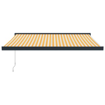 Copertină retractabilă, galben/alb, 3,5x2,5 m, textil/aluminiu - Img 3