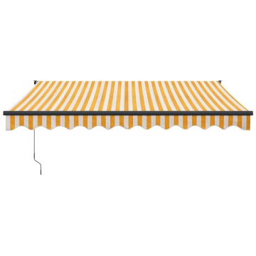 Copertină retractabilă, galben/alb, 3x2,5 m, textil/aluminiu - Img 3