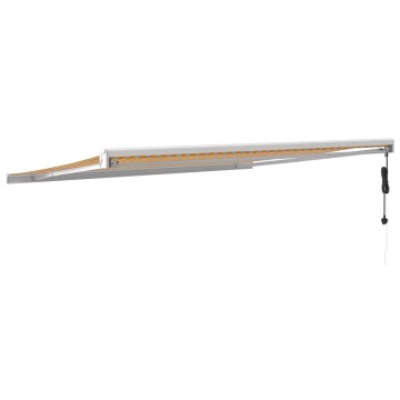 Copertină retractabilă, galben/alb, 4x3 m, textil/aluminiu - Img 8