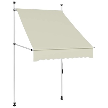Copertină retractabilă manual, crem, 100 cm - Img 1