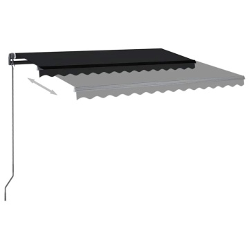 Copertină retractabilă manual cu LED, antracit, 3x2,5 m - Img 4
