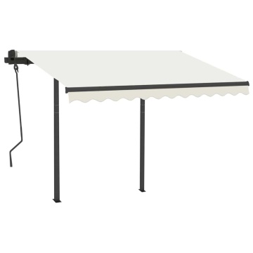 Copertină retractabilă manual cu LED, crem, 3x2,5 m - Img 3