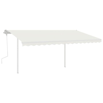 Copertină retractabilă manual, cu LED, crem, 4x3 m - Img 2