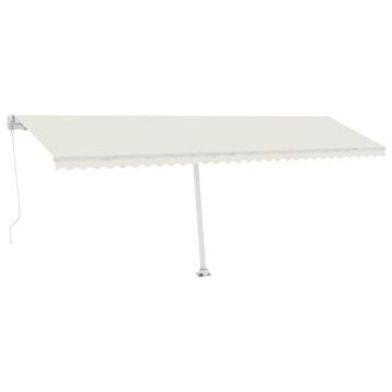 Copertină retractabilă manual cu LED, crem, 600x300 cm - Img 2