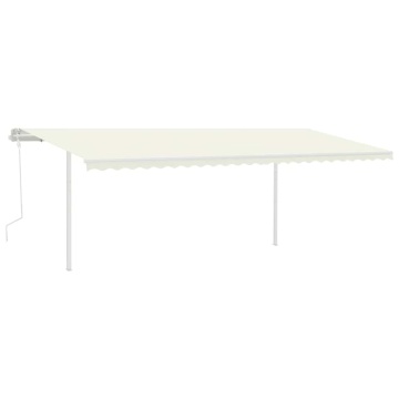 Copertină retractabilă manual cu LED, crem, 6x3 m - Img 2