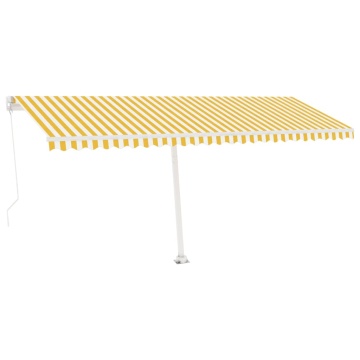 Copertină retractabilă manual cu LED, galben și alb, 500x300 cm - Img 2