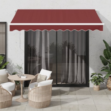 Copertină retractabilă manual cu LED, vișiniu, 300x250 cm - Img 1