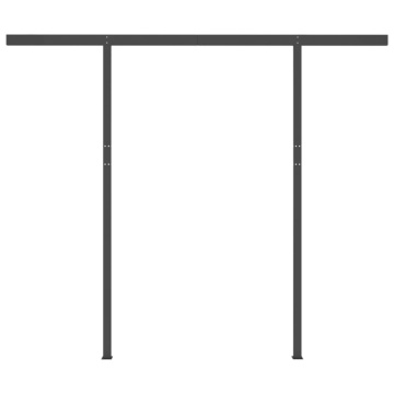 Copertină retractabilă manual cu stâlpi, antracit, 3,5x2,5 m - Img 7