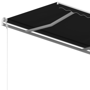 Copertină retractabilă manual, cu stâlpi, antracit, 4x3 m - Img 5