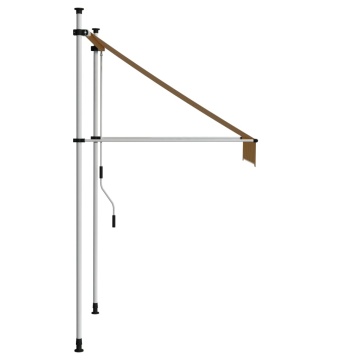 Copertină retractabilă manual, dungi portocaliu și alb, 100 cm - Img 3