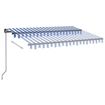 Copertină retractabilă manual LED, albastru și alb, 350x250 cm - Img 3