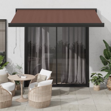 Copertină retractabilă manual, maro, 300x250 cm - Img 1