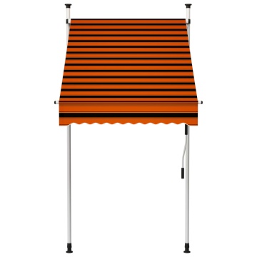 Copertină retractabilă manual, portocaliu și maro, 100 cm - Img 2