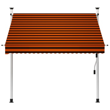 Copertină retractabilă manual, portocaliu și maro, 200 cm - Img 2