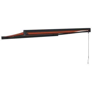 Copertină retractabilă portocaliu/maro 3x2,5 m, textil/aluminiu - Img 8