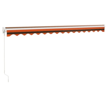 Copertină retractabilă portocaliu/maro 4x3 m, textil/aluminiu - Img 5